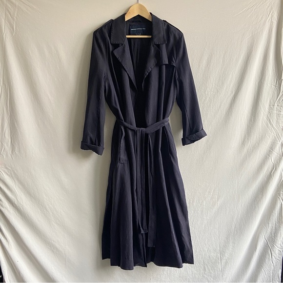 French Connection Navy Duster Coat - Picture 3 of 4